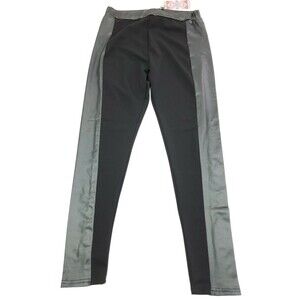 Boohoo High Waist Wet Look Panel Legging  - UK Size 14 US 10